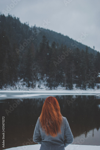 Handsome Redhead Girl Looking In The Distance Splendid