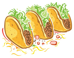 Three tacos