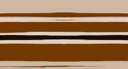 Brown Horizontal Watercolor Stripes Seamless Vector Winter Pattern. Old Style Hand Painted Graffiti Lines. Retro Vintage Narrow Seamless Sailor Stripes. Rough Cool Grunge Banner Paintbrush Background.