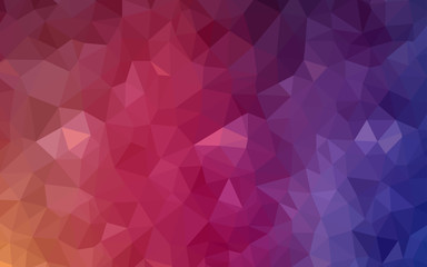 Dark Blue, Red vector shining triangular backdrop.