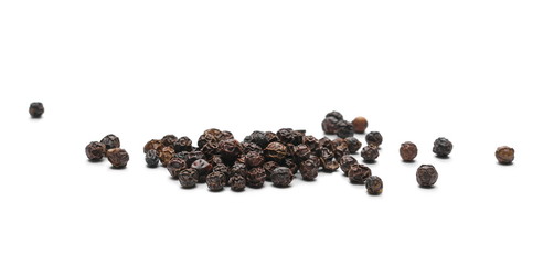 Black pepper isolated on white background, with clipping path