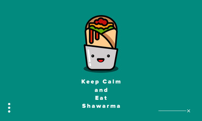 Keep Calm and Eat Shawarma Fun Quote Poster Design