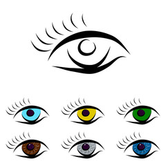 Set od different color eyes