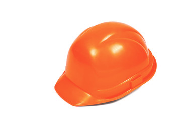 building orange helmet on white background