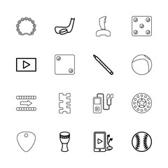 Collection of 16 play outline icons