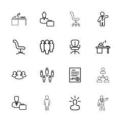 Collection of 16 manager outline icons