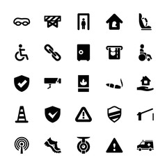 Collection of 25 safety filled icons