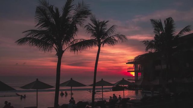 Timelapse of Sunset in Bali. Tken with Canon 6D Raw 24-70mm lens. Editted with Adobe lightroom and Compiled with Adobe Photoshop