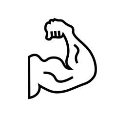 Muscle icon vector sign and symbol isolated on white background, Muscle logo concept