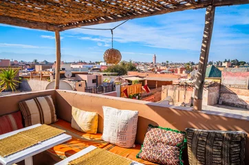 Keuken foto achterwand Marokko Traditioneel interieur van café in Marrakech, Marokko