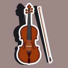 Vector illustration stickers violin