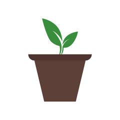 Plant icon vector sign and symbol isolated on white background, Plant logo concept