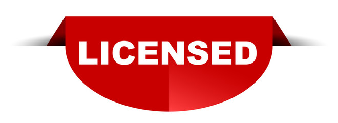 red vector round banner licensed