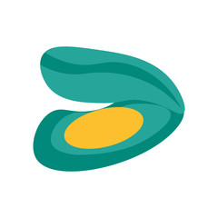 Mussel icon vector sign and symbol isolated on white background, Mussel logo concept