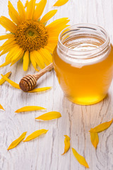 Honey in a glass jar