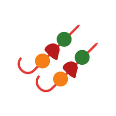 Kebab icon vector sign and symbol isolated on white background, Kebab logo concept