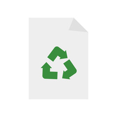 Recycled paper icon vector sign and symbol isolated on white background, Recycled paper logo concept