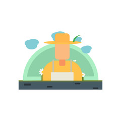 Farmer icon vector sign and symbol isolated on white background, Farmer logo concept