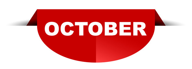red vector round banner october