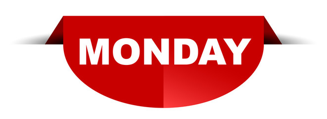 red vector round banner monday