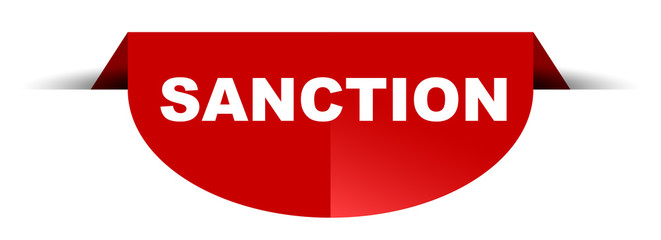 red vector round banner sanction