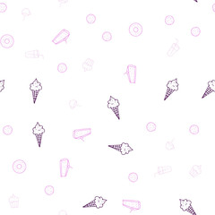 Light Purple, Pink vector seamless cover with cuisine gourmet.