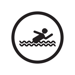 No swimming icon vector sign and symbol isolated on white background, No swimming logo concept