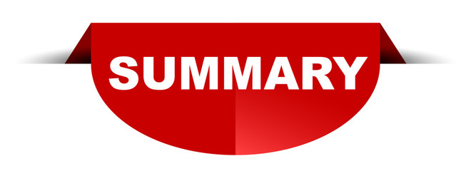 red vector round banner summary