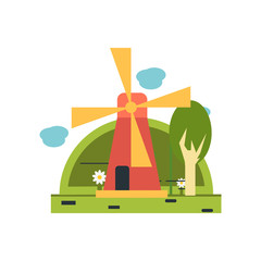 Windmill icon vector sign and symbol isolated on white background, Windmill logo concept