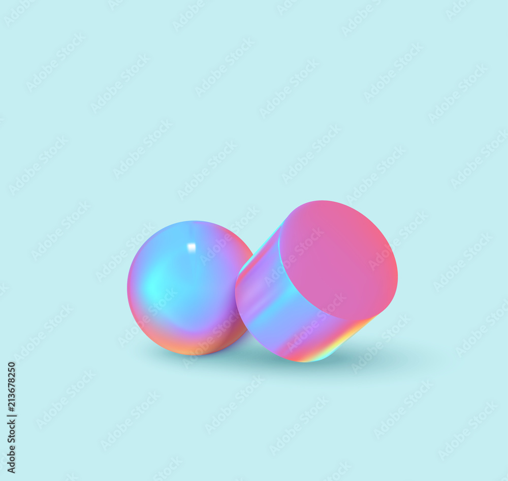 Aufkleber creative design poster, minimal art trendy vector illustration. abstract background with shapes 3d. 