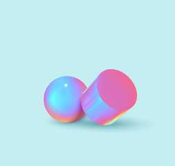 Creative design poster, minimal art trendy vector illustration. Abstract background with shapes 3d. Pattern with geometric figures. Realistic isometric elements of design.