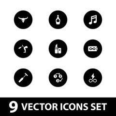 Collection of 9 texture filled icons