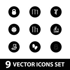 Collection of 9 gym filled icons
