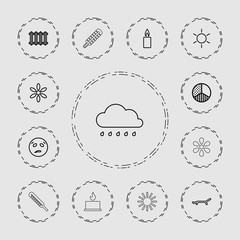 Collection of 13 heat outline icons