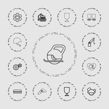 Collection of 13 industrial outline icons