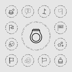 Collection of 13 mark outline icons