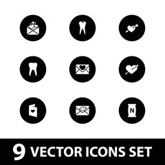 Collection of 9 raster filled icons