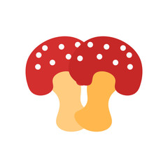 Mushroom icon vector sign and symbol isolated on white background, Mushroom logo concept