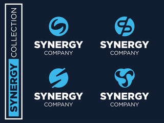 Obraz premium Modern professional vector set logos synergy for business