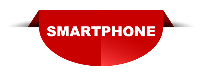 red vector round banner smartphone