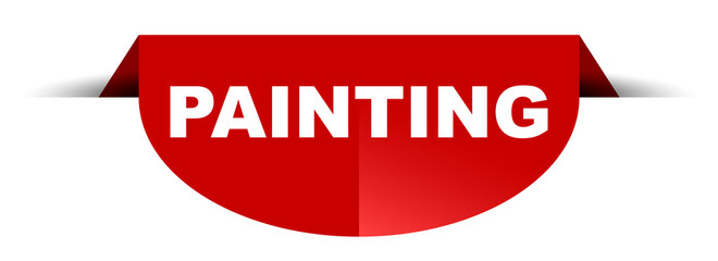 red vector round banner painting
