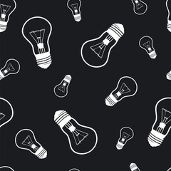 Seamless vector pattern whith  light bulb