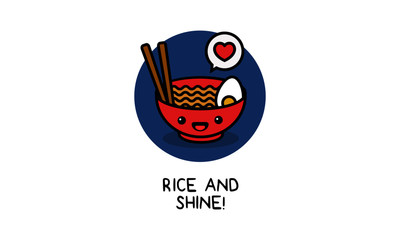Rice and Shine Pun Poster Design