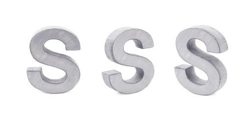 Single sawn wooden letter isolated