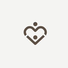 Abstract community logo icon vector design. Care, medicine, health, social work vector logo.