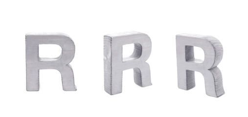 Single sawn wooden letter isolated