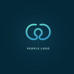 Illustration design of logotype business active person symbol.