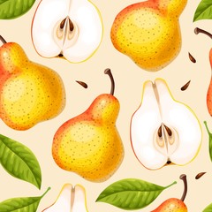 Obraz premium Seamless pattern with pears