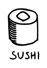 Single sushi illustration