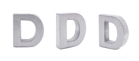 Single sawn wooden letter isolated